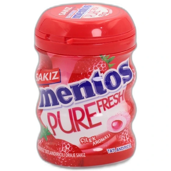 آدامس مغزدار منتوس Mentos Pure Fresh با طعم توت‌فرنگی60 گرم