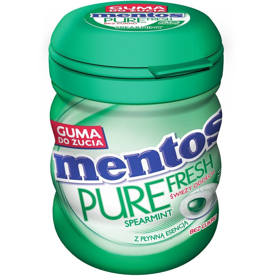 آدامس بدون قند  مغزدار منتوس Mentos Pure Fresh با طعم نعنا ‌60 گرم
