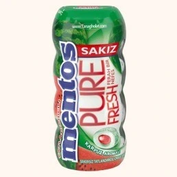 آدامس مغزدار بدون قند منتوس با طعم هندوانه Mentos Sakiz Nane Aromali وزن 30 گرم