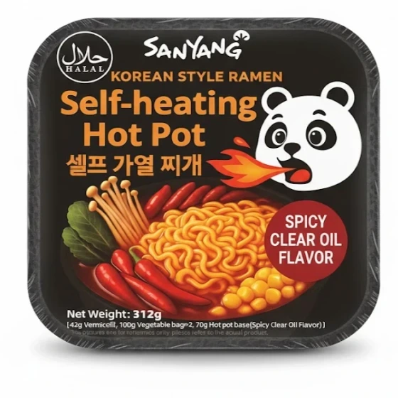 نودل خودجوش هات پات سانیانگ طعم spicy clear oli flavor