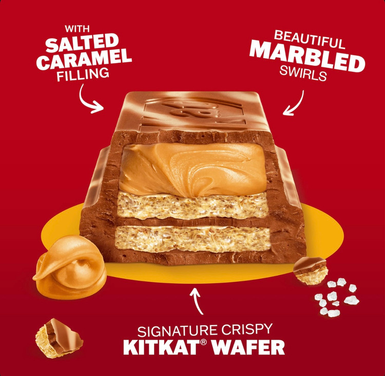 شکلات تخته ای کیت کت طعم کارامل نمک kit kat salted caramel