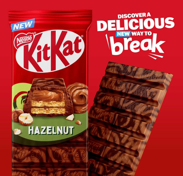 شکلات تخته ای کیت کت فندقی kit kat noisette hazelnuts