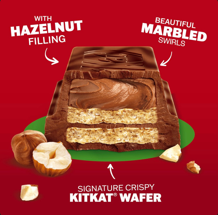 شکلات تخته ای کیت کت فندقی kit kat noisette hazelnuts