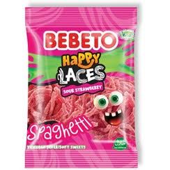 پاستیل اسپاگتی ترش توت فرنگی   ببتو 80 گرمیbebeto